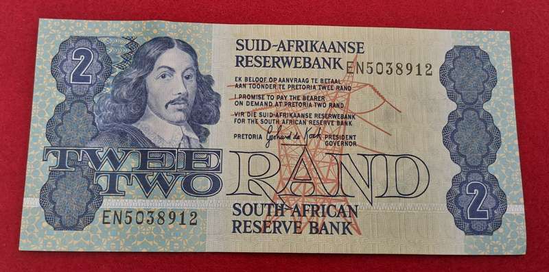 1984 GPC de Kock 2 Rand Note-AFR-ENG - 3rd Issue -