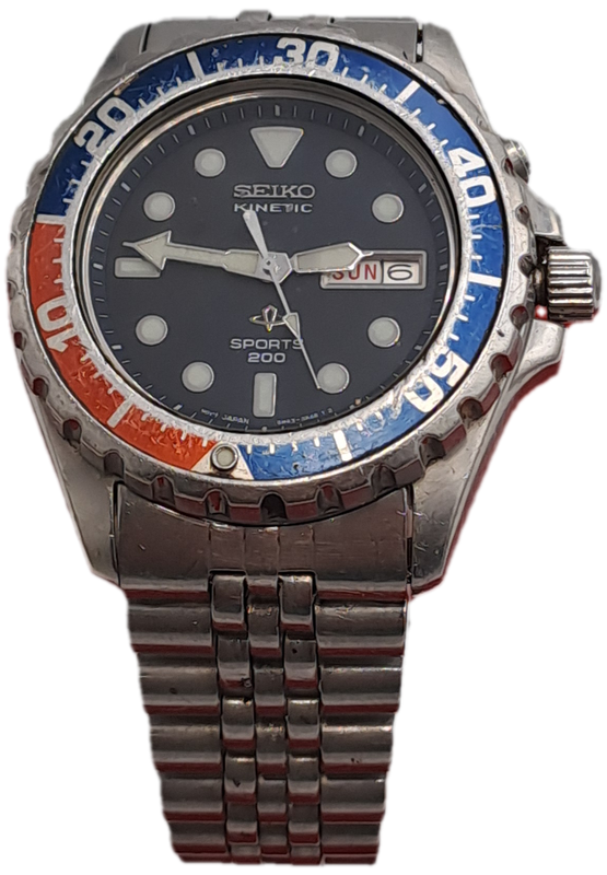 Vintage Seiko Kinetic Sports 200 illuminated Dial- SAPPLEX Crystal-see description