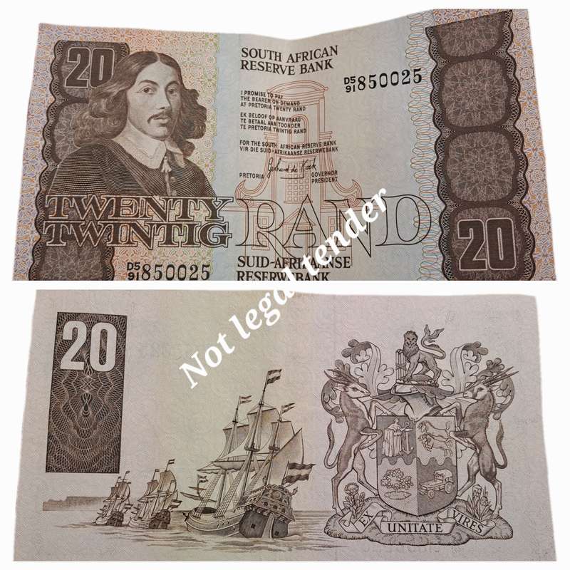 1984 GPC de Kock 20 Rand Note -AFR-ENG   - 3rd Issue -Uncirculated