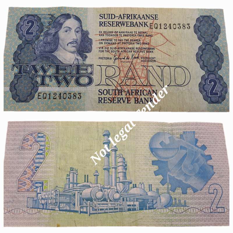 1984 GPC de Kock 2 Rand Note -AFR-ENG   - 3rd Issue -