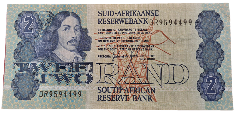 1984 GPC de Kock 2 Rand Note -AFR-ENG   - 3rd Issue -