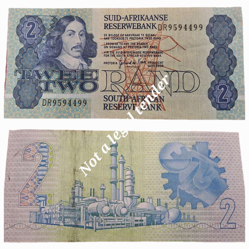 1984 GPC de Kock 2 Rand Note -AFR-ENG   - 3rd Issue -