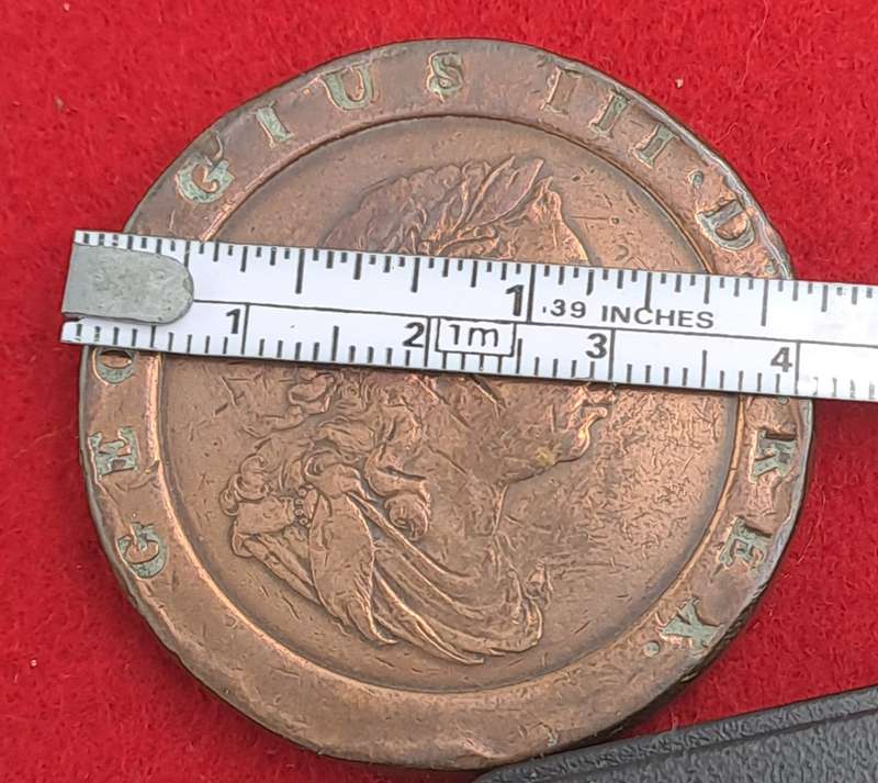 1797 United Kingdom  1 Penny - George III 2nd Issue-'Cartwheel Penny ' 11 leaves in Wreath