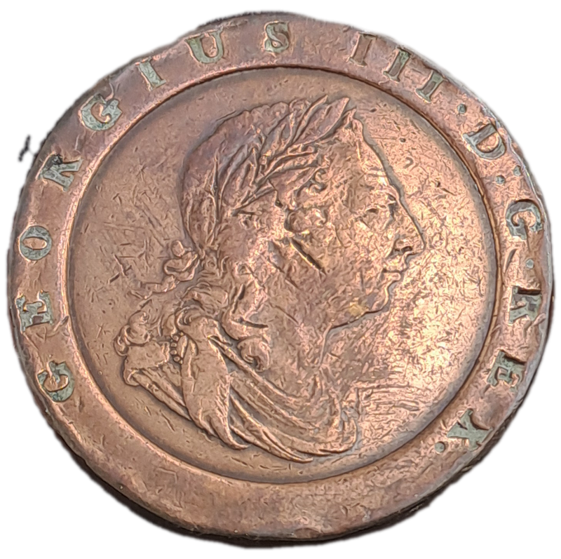 1797 United Kingdom  1 Penny - George III 2nd Issue-'Cartwheel Penny ' 11 leaves in Wreath