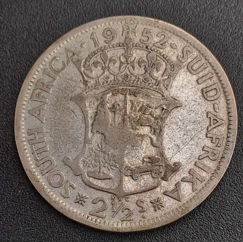 1952  South Africa Silver 2½ Shillings - George VI 2½S
