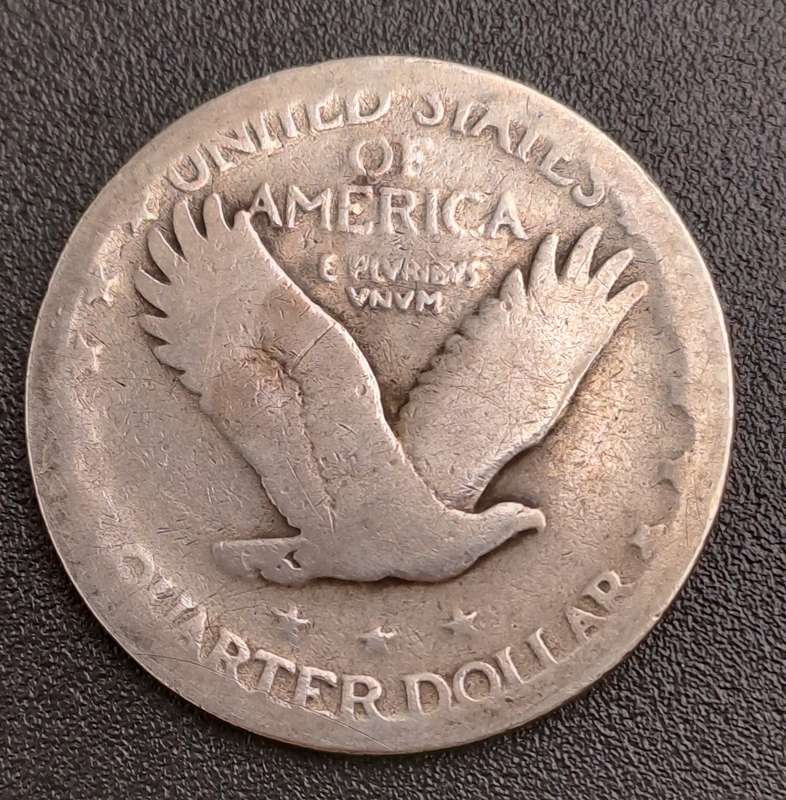 1929 United States  (Silver .900) ¼ Dollar "Standing Liberty Quarter" Stars Below Eagle