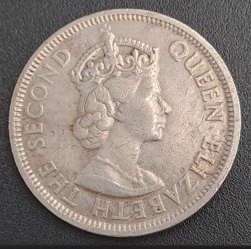 1975 Mauritius 1 Rupee - Elizabeth II 1st portrait