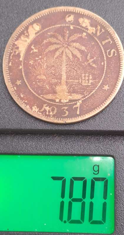 1937 Liberia  2 Cents