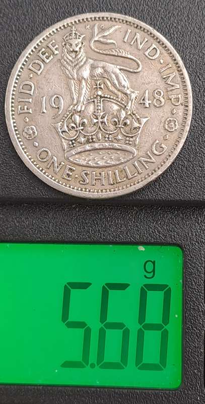 1948  United Kingdom 1 Shilling - George VI English crest