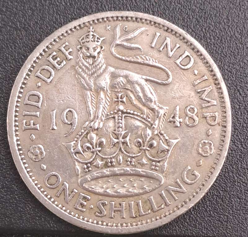1948  United Kingdom 1 Shilling - George VI English crest