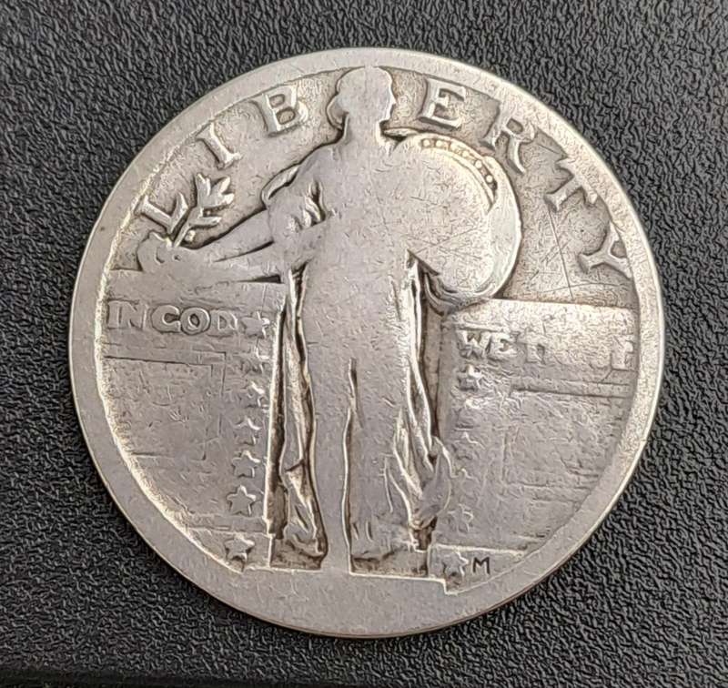 1917 -1930 United States  (Silver .900) ¼ Dollar "Standing Liberty Quarter" Stars Below Eagle