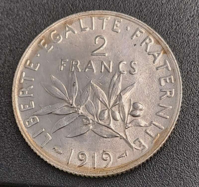1919 France Silver 2 Francs