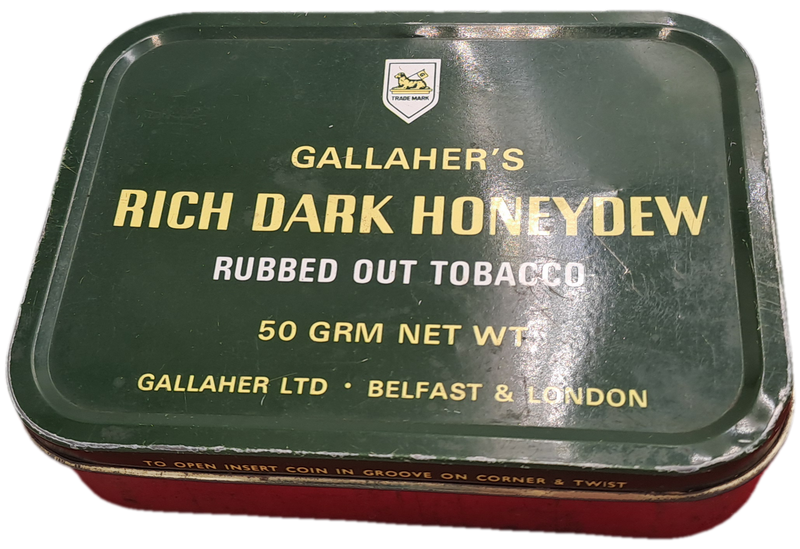 Empty Vintage Gallaher's Rich Dark Honeydew Rubbed Out Tobacco Tin-Made in England