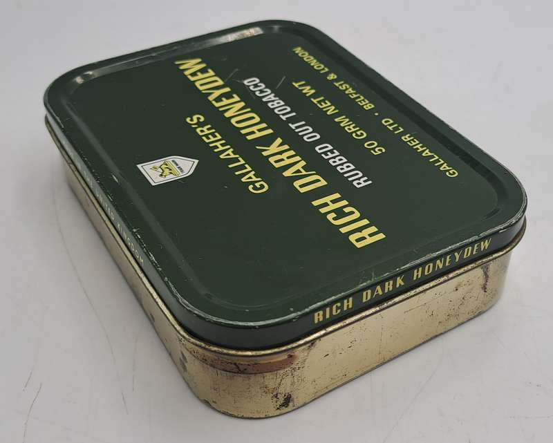 Empty Vintage Gallaher's Rich Dark Honeydew Rubbed Out Tobacco Tin-Made in England