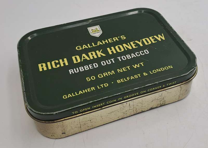 Empty Vintage Gallaher's Rich Dark Honeydew Rubbed Out Tobacco Tin-Made in England