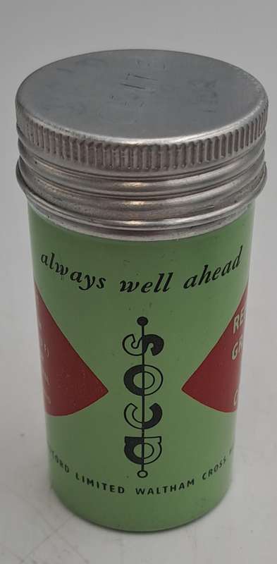 Empty Vintage Cosmocord gramophone cartridge can, ACOS Empty Replacement Pick-up tin Made in England