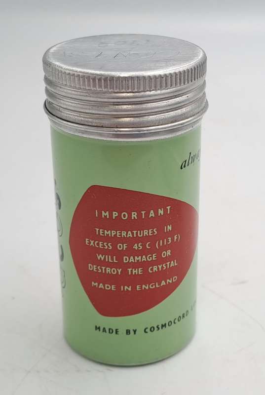 Empty Vintage Cosmocord gramophone cartridge can, ACOS Empty Replacement Pick-up tin Made in England