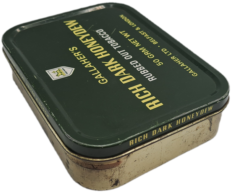 Empty Vintage Gallaher's Rich Dark Honeydew Rubbed Out Tobacco Tin-Made in England