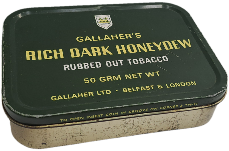 Empty Vintage Gallaher's Rich Dark Honeydew Rubbed Out Tobacco Tin-Made in England