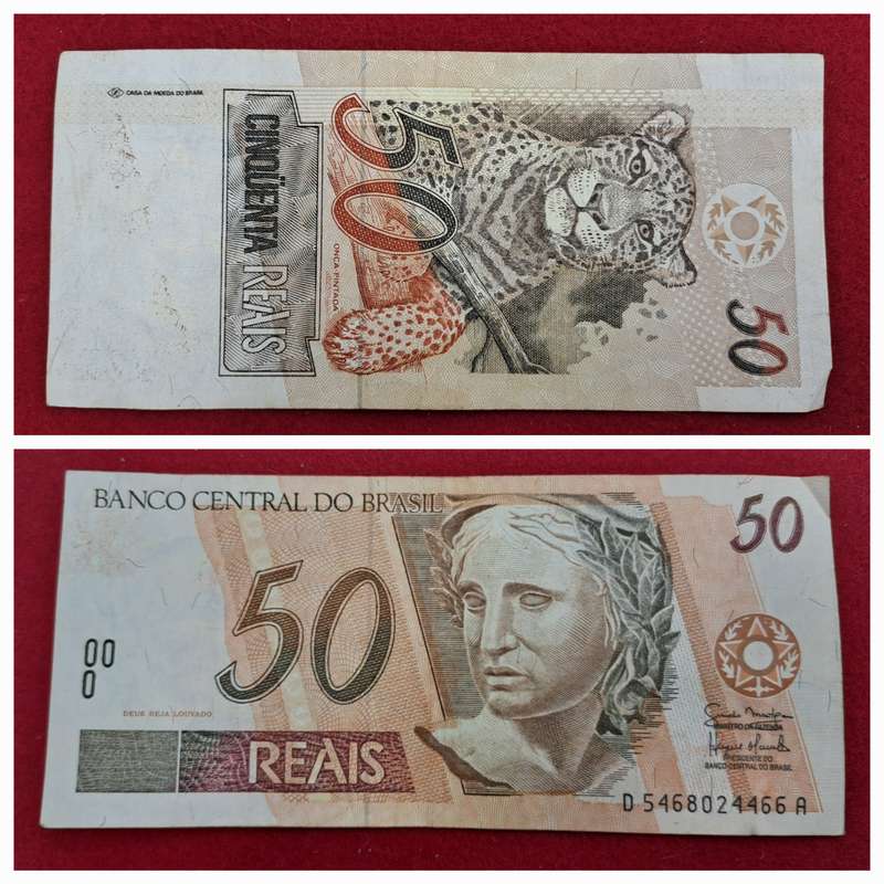 1994-2009 Brazil 50 Reais 1st. Family, Stamp A Uncirculated