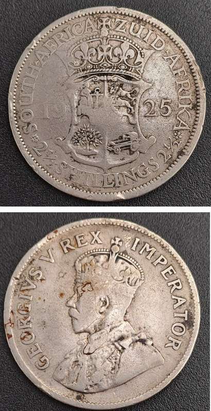 1925 South Africa Silver 2½ Shillings - George V