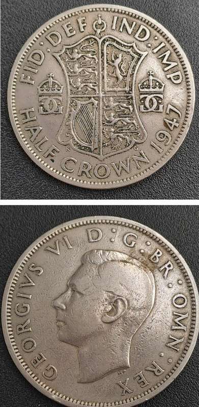 1947 United Kingdom ½ Crown - George VI 3rd type