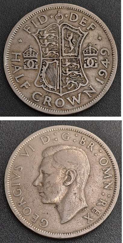 1949 United Kingdom ½ Crown - George VI 3rd type