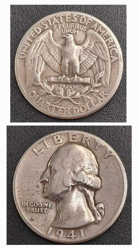 1941 ¼ Dollar "Washington Silver Quarter"
