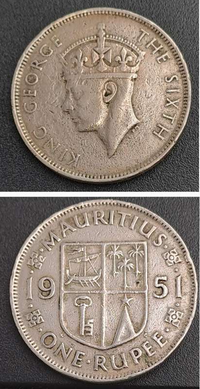 1951 Mauritius 1 Rupee - George VI