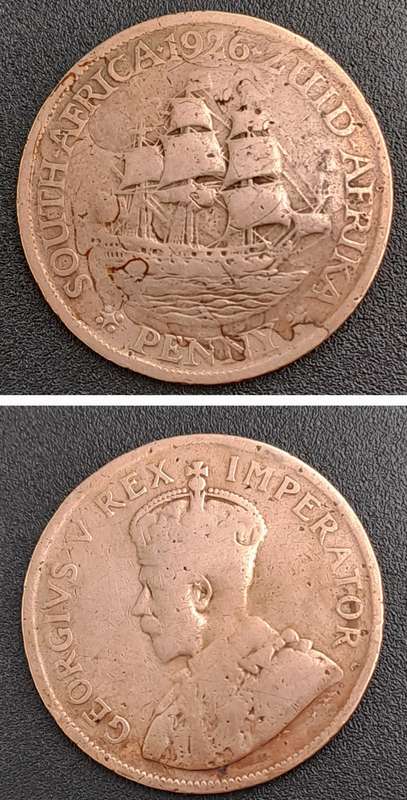 1926 - South Africa  1 Penny - George V Penny
