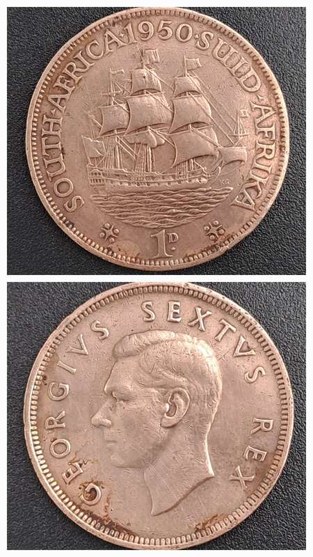 1950- South Africa  1 Penny - George VI
