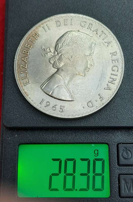 1965  United Kingdom  1 Crown - Elizabeth II Churchill