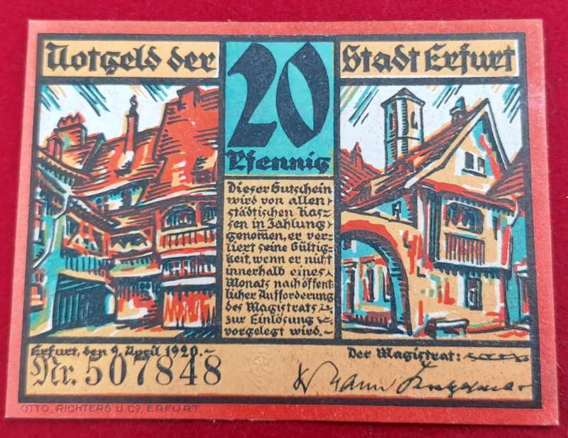 RARE!! 1920- 20 Pfennigs  Germany  German notgeld  Saxony, Prussian province of  -Emergency Money