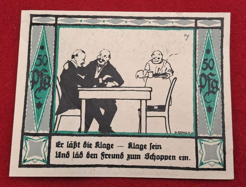 RARE!! 1921- 50 Pfennigs German notgeld  Saxony, Federal state of  Mülsen-Sankt  -Emergency Money