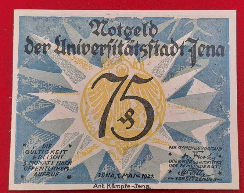 RARE!! 1921-75 Pfennigs  Thuringia, Federal state of  Jena (Thuringia), City of, Emergency Money