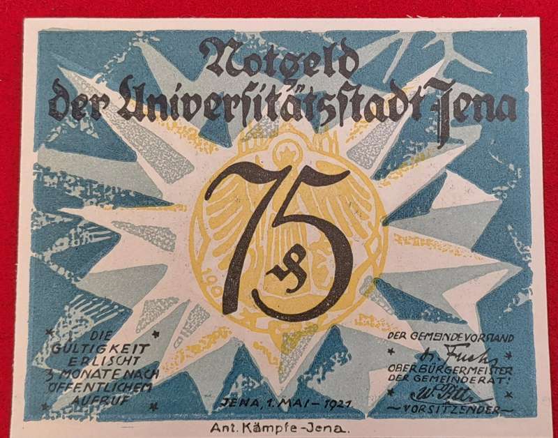 RARE!! 1921-75 Pfennigs  Thuringia, Federal state of  Jena (Thuringia), City of, Emergency Money