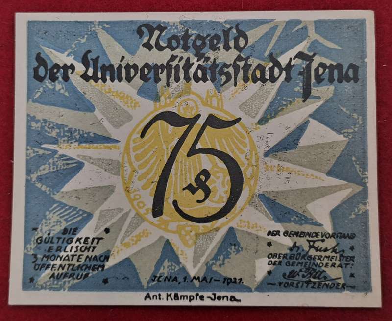 RARE!! 1921-75 Pfennigs  Thuringia, Federal state of  Jena (Thuringia), City of, Emergency Money