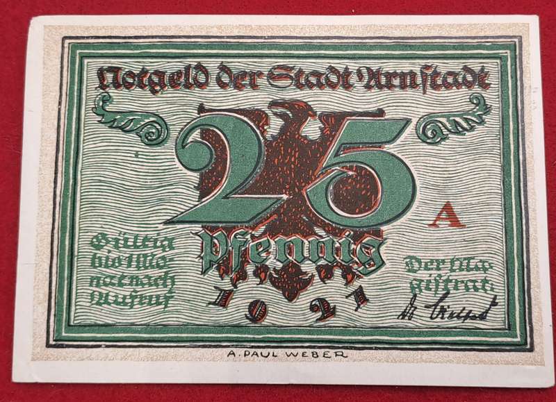 RARE!! 1921-25 Pfennigs   Thuringia, Federal state of  Arnstadt (Thuringia), City  -Emergency Money