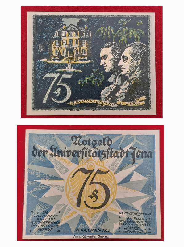 RARE!! 1921-75 Pfennigs  Thuringia, Federal state of  Jena (Thuringia), City of, Emergency Money