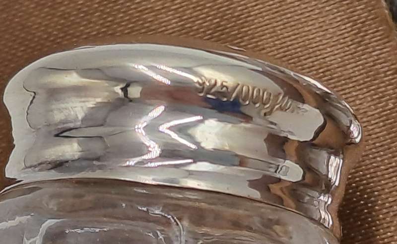 6 Unused Salt Shakers with .925 Sterling Silver Caps Boxed Harald A.Gemp Juwelers Hamburg