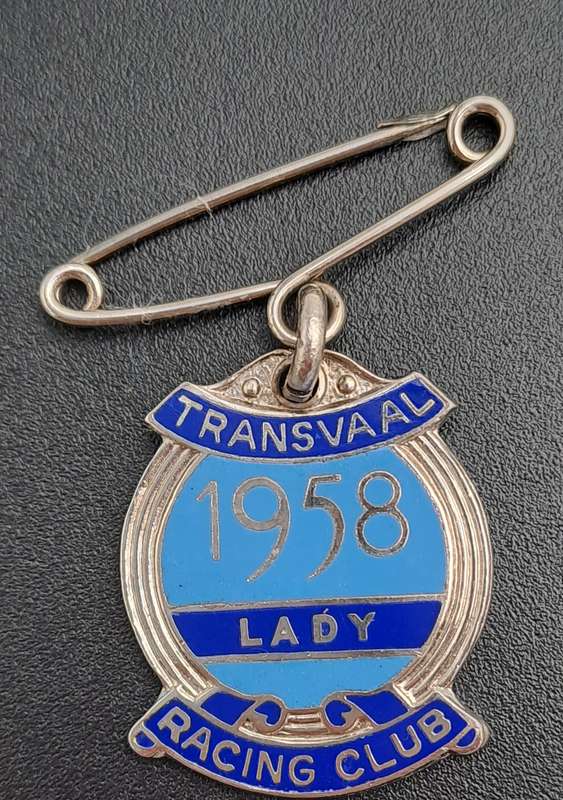 Rare!! 1958 Transvaal Racing Club LADY (HORSE RACING)-Enamel Badge- No 205