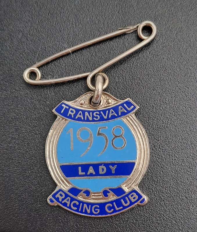 Rare!! 1958 Transvaal Racing Club LADY (HORSE RACING)-Enamel Badge- No 205