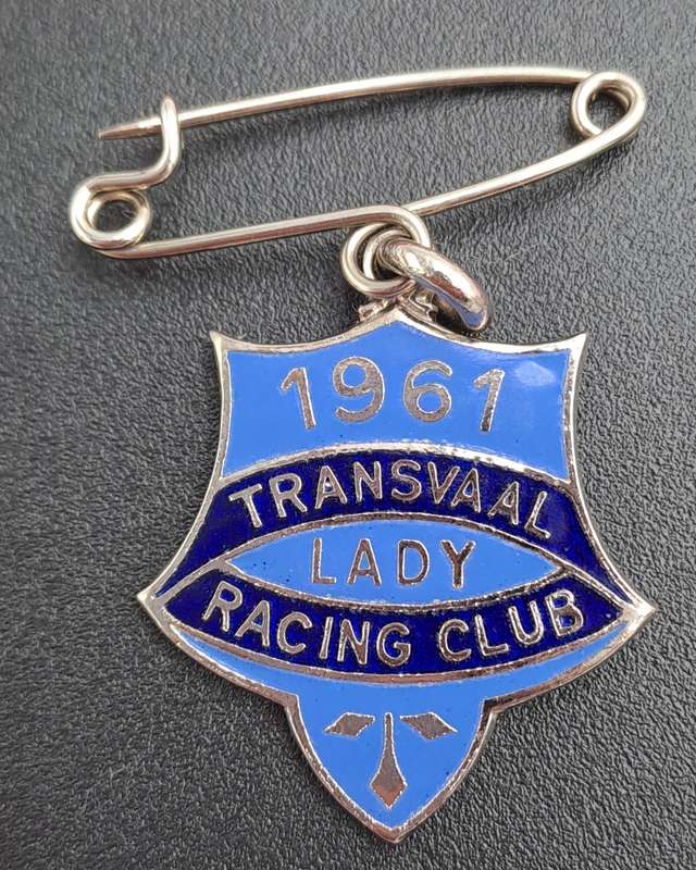 Rare!! 1961 Transvaal Racing Club LADY (HORSE RACING)-Enamel Badge- No 49