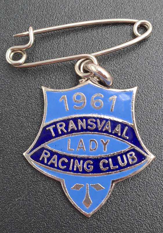 Rare!! 1961 Transvaal Racing Club LADY (HORSE RACING)-Enamel Badge- No 49