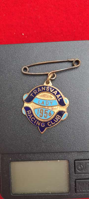Rare!! 1956 Transvaal Racing Club LADY (HORSE RACING)-Enamel Badge- No 249