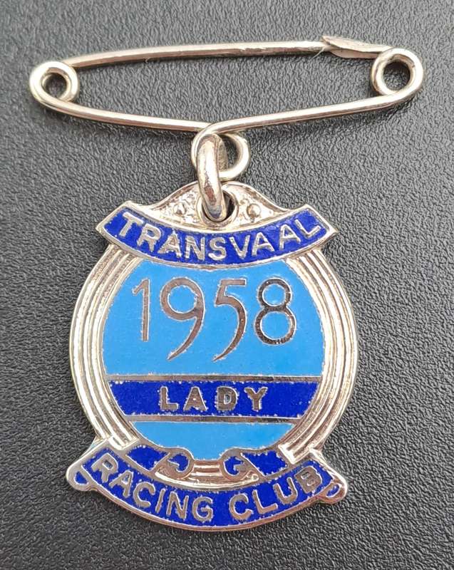 Rare!! 1958 Transvaal Racing Club LADY (HORSE RACING)-Enamel Badge- No 206