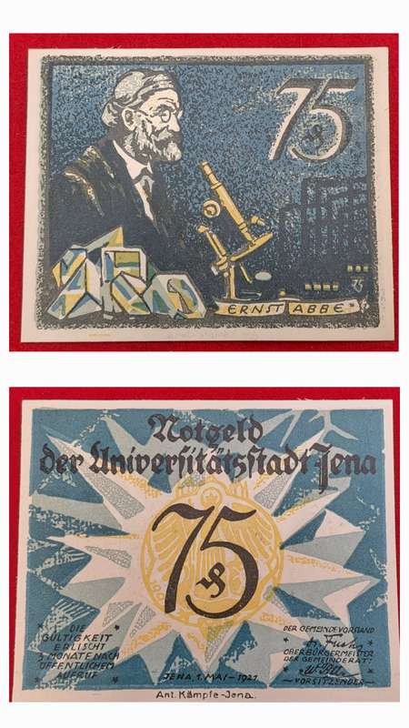 RARE!! 1921-75 Pfennigs  Thuringia, Federal state of  Jena (Thuringia), City of, Emergency Money
