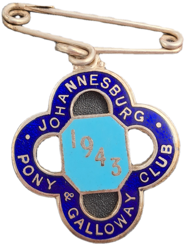 Rare!! 1943 Johannesburg Pony and Galloway Club -Enamel Badge- No 3