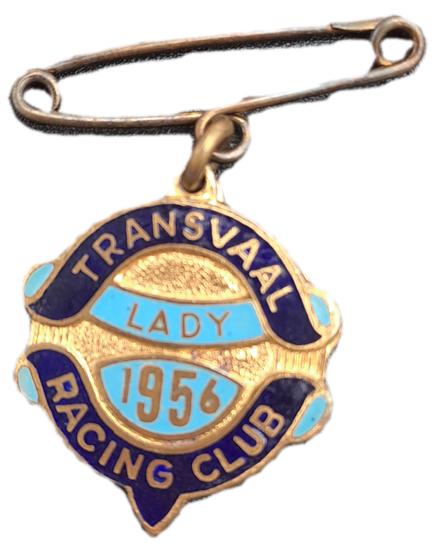 Rare!! 1956 Transvaal Racing Club LADY (HORSE RACING)-Enamel Badge- No 249