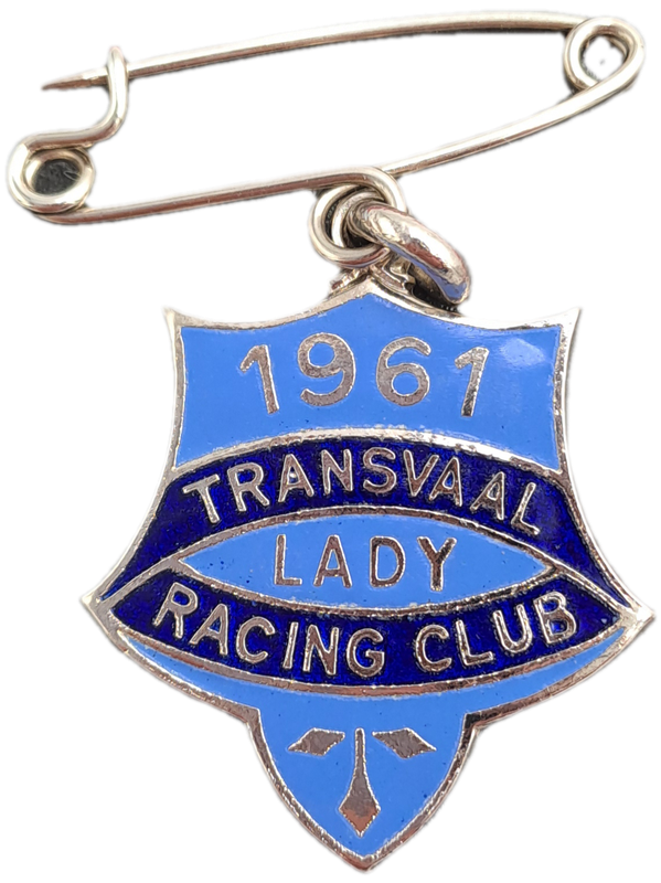 Rare!! 1961 Transvaal Racing Club LADY (HORSE RACING)-Enamel Badge- No 49